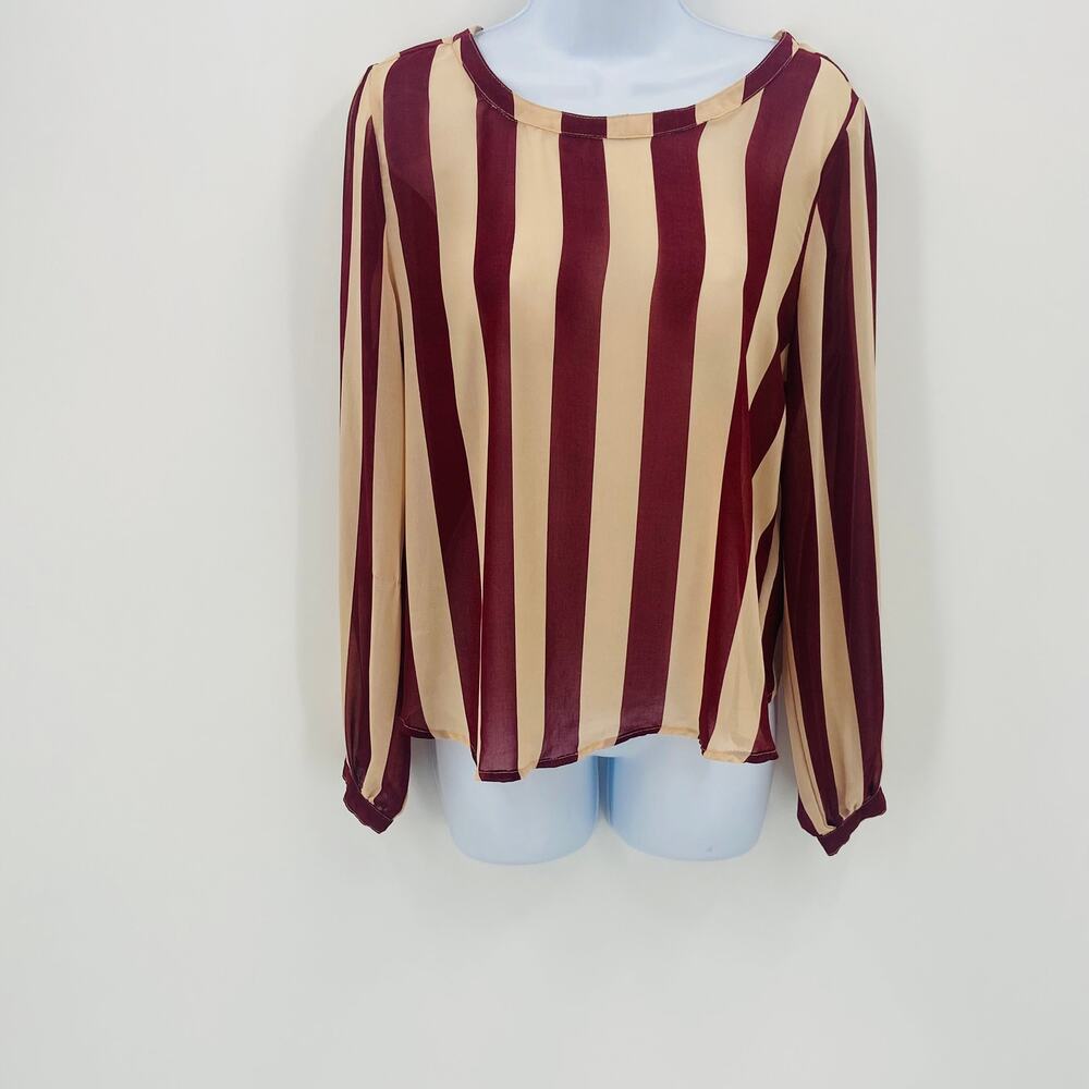 Sweat Ruby Stripped Sheer Top